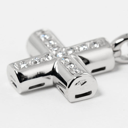 Pendentif Bvlgari Croce - Pendentif en or blanc 18K et diamants pavés 58 Facettes bbs0qdjdva