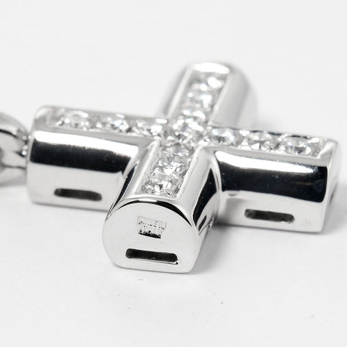Pendentif Bvlgari Croce - Pendentif en or blanc 18K et diamants pavés 58 Facettes bbs0qdjdva