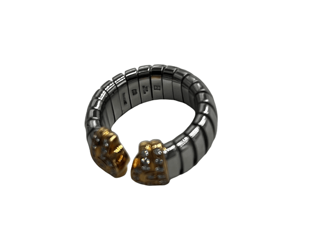Bague Bvlgari Bulgari Tobugas Gold and Steel Diamond Cuff Cuff Ring 58 Facettes jj123ed2zm