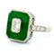 Bague 56 Bague en platine avec jade et diamants 58 Facettes 5CA8F9EAC6AE4BCCA7138FB57A7A57D4