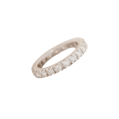 49 Bague mémoire en or blanc 14K et 21 diamants 0,63 ct 58 Facettes HJ250202