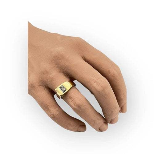 Bague 55 Bague en or blanc et jaune avec diamants 58 Facettes 149059280
