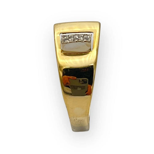 Bague 55 Bague en or blanc et jaune avec diamants 58 Facettes 149059280
