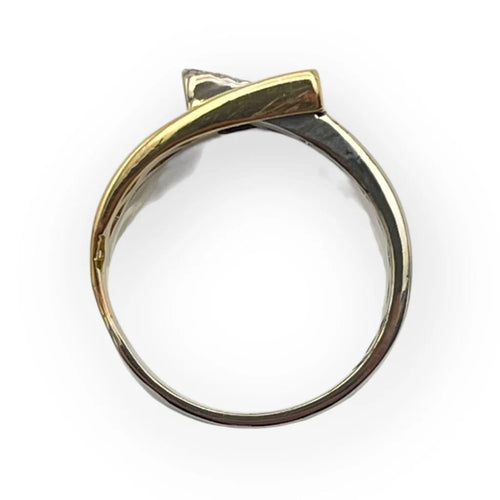 Bague 55 Bague en or blanc et jaune avec diamants 58 Facettes 149059280