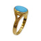 Bague 60 Bague pierre bleue ovale en or jaune 750 58 Facettes 330089595