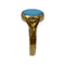 Bague 60 Bague pierre bleue ovale en or jaune 750 58 Facettes 330089595
