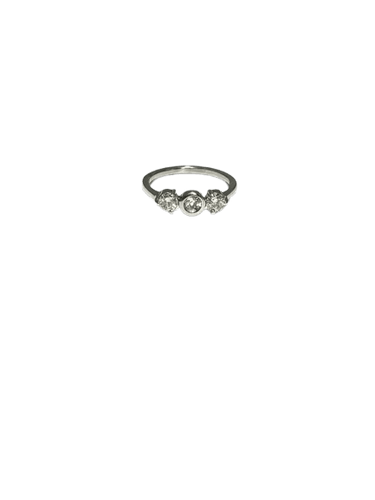 Bague 51 Bague trilogie en or blanc et diamants 58 Facettes Bague