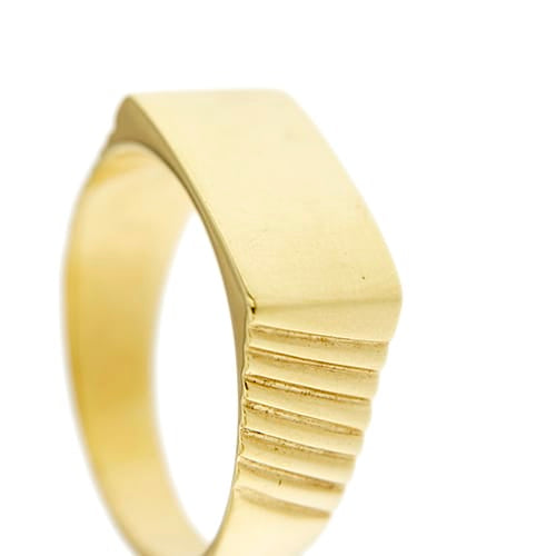 Bague chevalière homme rectangulaire en or jaune 58 Facettes 29999
