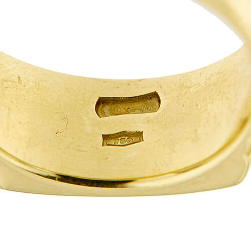 Bague chevalière homme rectangulaire en or jaune 58 Facettes 29999