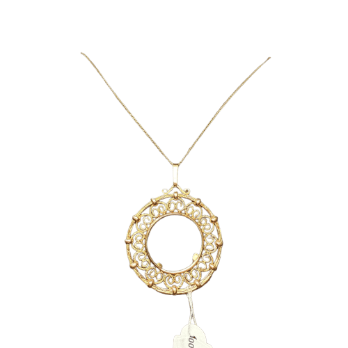 Pendentif porte-pièce en or jaune 18 carats 58 Facettes 250093