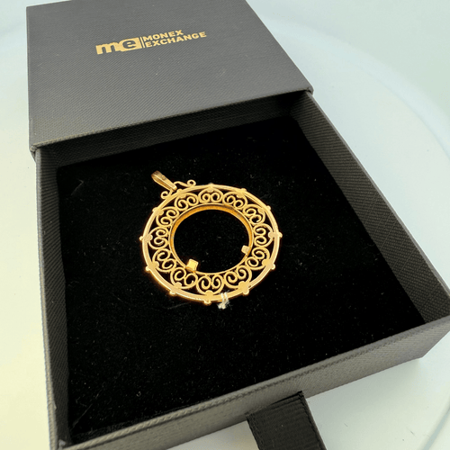 Pendentif porte-pièce en or jaune 18 carats 58 Facettes 250093