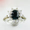 Bague 56 Bague en or blanc avec saphir et diamants 58 Facettes 1603