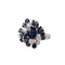 55 Bague en or blanc avec diamants et saphirs 58 Facettes 1601