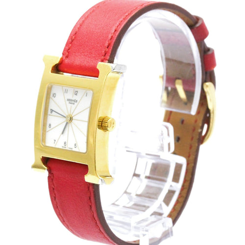 Hermès Heure H - Montre quartz en acier et cuir
