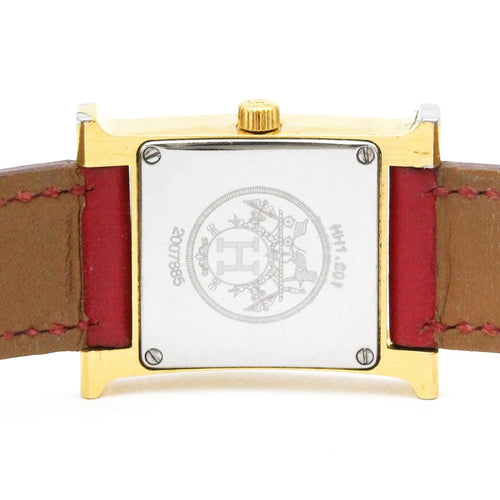 Hermès Heure H - Montre quartz en acier et cuir
