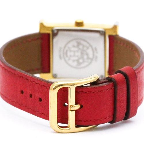 Hermès Heure H - Montre quartz en acier et cuir