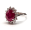 Bague 54 Bague en or blanc 18K, diamants et rubis (T. 54) 58 Facettes BOV/260028