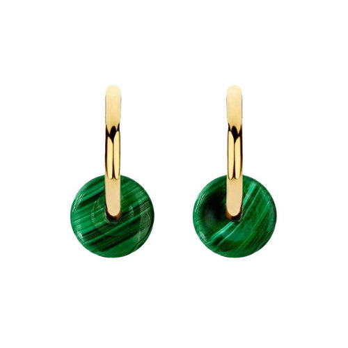 Boucles d'oreilles Jullie - Boucles d’oreilles en malachite verte 58 Facettes SER1020YG