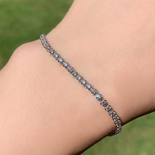 Bracelet Disco - Bracelet tennis en or blanc 18K et diamants 58 Facettes GBT1330WG