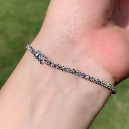 Bracelet Disco - Bracelet tennis en or blanc 18K et diamants 58 Facettes GBT1330WG