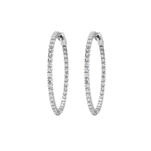 Boucles d'oreilles Embrace - Boucles d'oreilles créoles en or blanc et diamants 58 Facettes GER1054WG