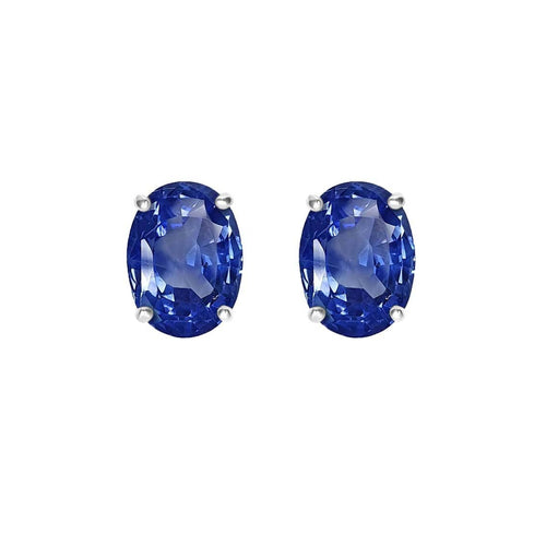 Boucles d'oreilles Single Tulip - Boucles d'oreilles en or blanc 18K et saphirs 58 Facettes GER1047BL