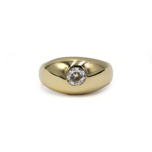 Bague 47 Bague jonc - Bague en or jaune et diamant 58 Facettes 260029SP