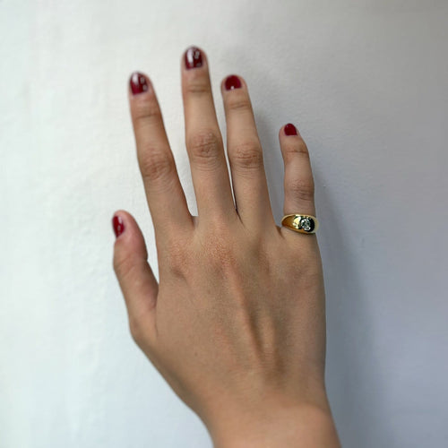 Bague 47 Bague jonc - Bague en or jaune et diamant 58 Facettes 260029SP