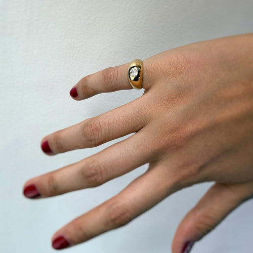 Bague 47 Bague jonc - Bague en or jaune et diamant 58 Facettes 260029SP