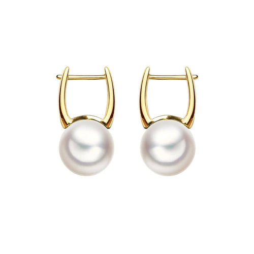 Boucles d'oreilles AITCHES - Boucles d’oreilles créoles en or 18K et perles Akoya 58 Facettes GER1320YG