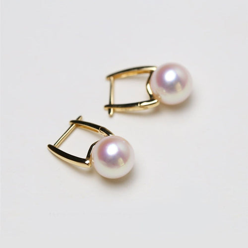 Boucles d'oreilles AITCHES - Boucles d’oreilles créoles en or 18K et perles Akoya 58 Facettes GER1320YG