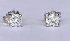 Bague Boucles d'oreilles solitaires en or blanc 18 kt et diamants 58 Facettes earrings