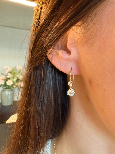 Boucles d'oreilles en or jaune 18K et diamants taille ancienne 58 Facettes