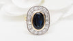 Bague 53.5 Bague pompadour en or jaune, platine, saphir et diamants 58 Facettes 32642