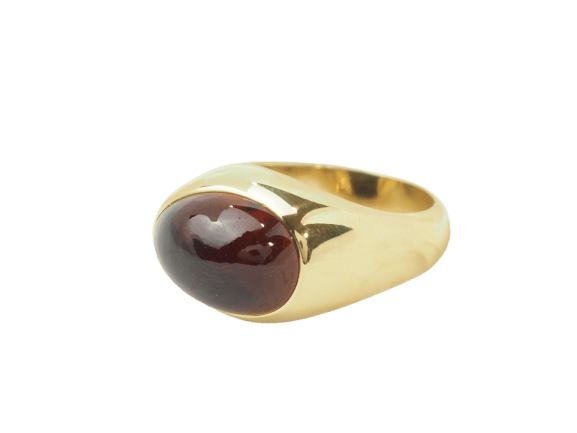 Bague 52 Pomellato - Bague vintage en or jaune et grenat cabochon 58 Facettes 33756