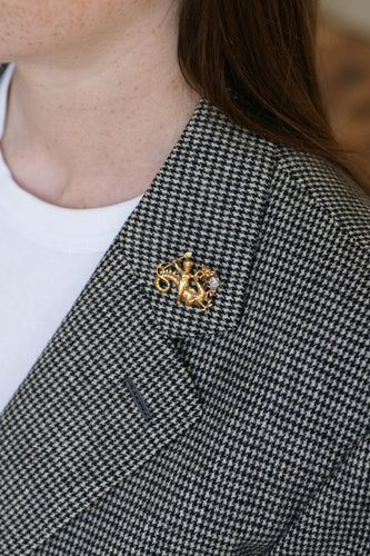 Broche Broche ancienne Amour au dragon en or jaune et diamant 58 Facettes