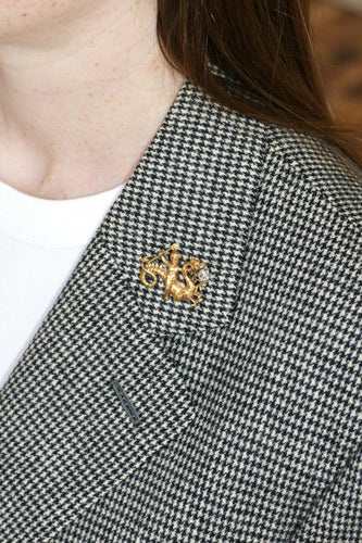 Broche Broche ancienne Amour au dragon en or jaune et diamant 58 Facettes