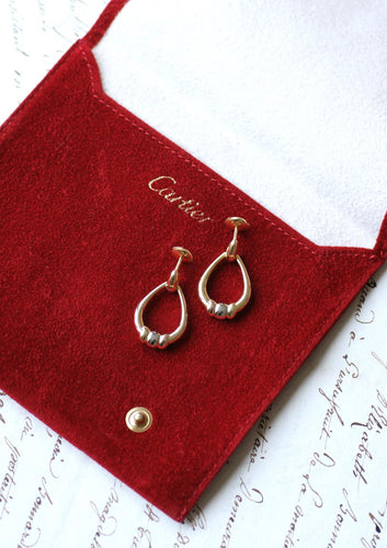 Boucles d'oreilles Cartier Trinity - Boucles d'oreilles pendantes en trois ors 58 Facettes
