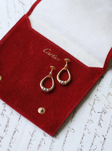 Boucles d'oreilles Cartier Trinity - Boucles d'oreilles pendantes en trois ors 58 Facettes