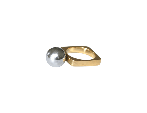 Dinh Van - Bague Boule en or jaune et hématite