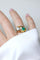 Bague 53 Bague Toi et Moi en or jaune, platine, émeraude et diamant 58 Facettes