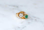 Bague 53 Bague Toi et Moi en or jaune, platine, émeraude et diamant 58 Facettes