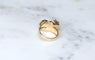 Bague 53 Bague Toi et Moi en or jaune, platine, émeraude et diamant 58 Facettes