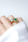 Bague 53 Bague Toi et Moi en or jaune, platine, émeraude et diamant 58 Facettes