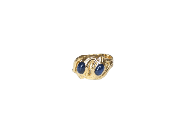Bague 52 Bague ancienne serpents enroulés en or jaune et saphirs 58 Facettes