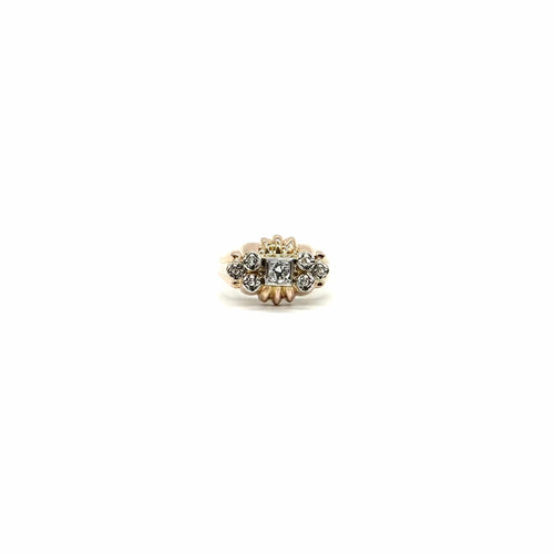 Bague 56 Bague années 1940 en platine, or rose et diamants 58 Facettes Z15B51821