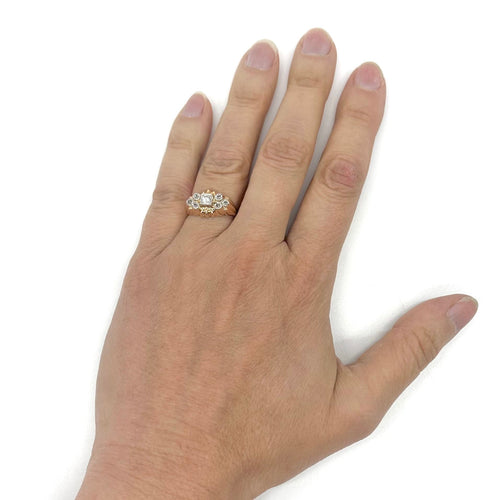 Bague 56 Bague années 1940 en platine, or rose et diamants 58 Facettes Z15B51821