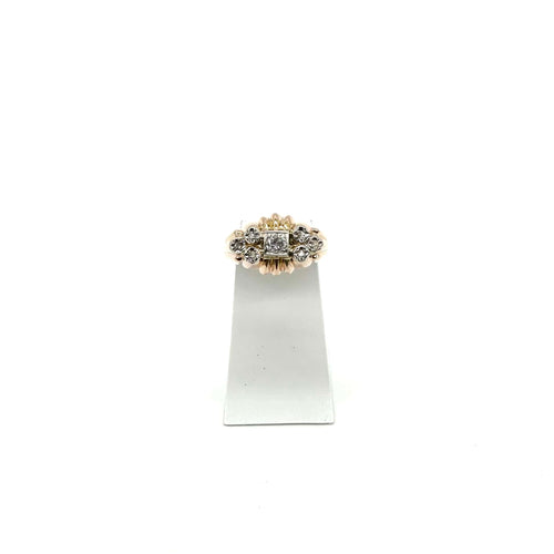 Bague 56 Bague années 1940 en platine, or rose et diamants 58 Facettes Z15B51821