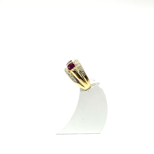 Bague 50 Bague bicolore en or jaune et blanc, rubis et diamants 58 Facettes Z1351919
