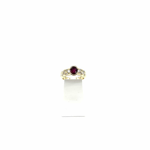Bague 55 Bague en or jaune, rubis et diamants 58 Facettes Z15B51834
